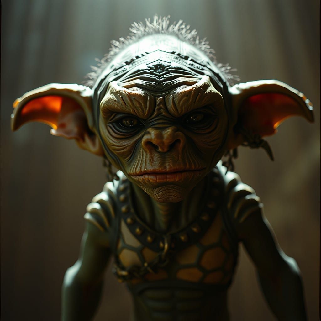 Gritty Goblin in Dark Fantasy Cinematic Style