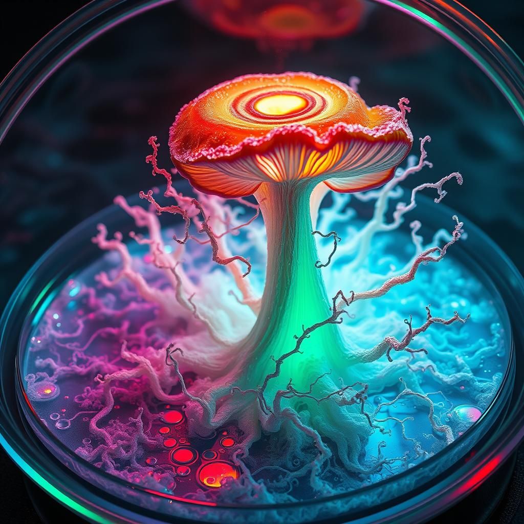 Iridescent Mycelium Network: Fantasy Concept Art