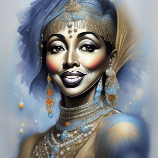Josephine Baker Portrait in Vintage Style