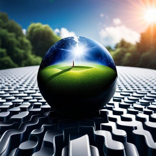 Surreal Cyberpunk Golf Club Hatching