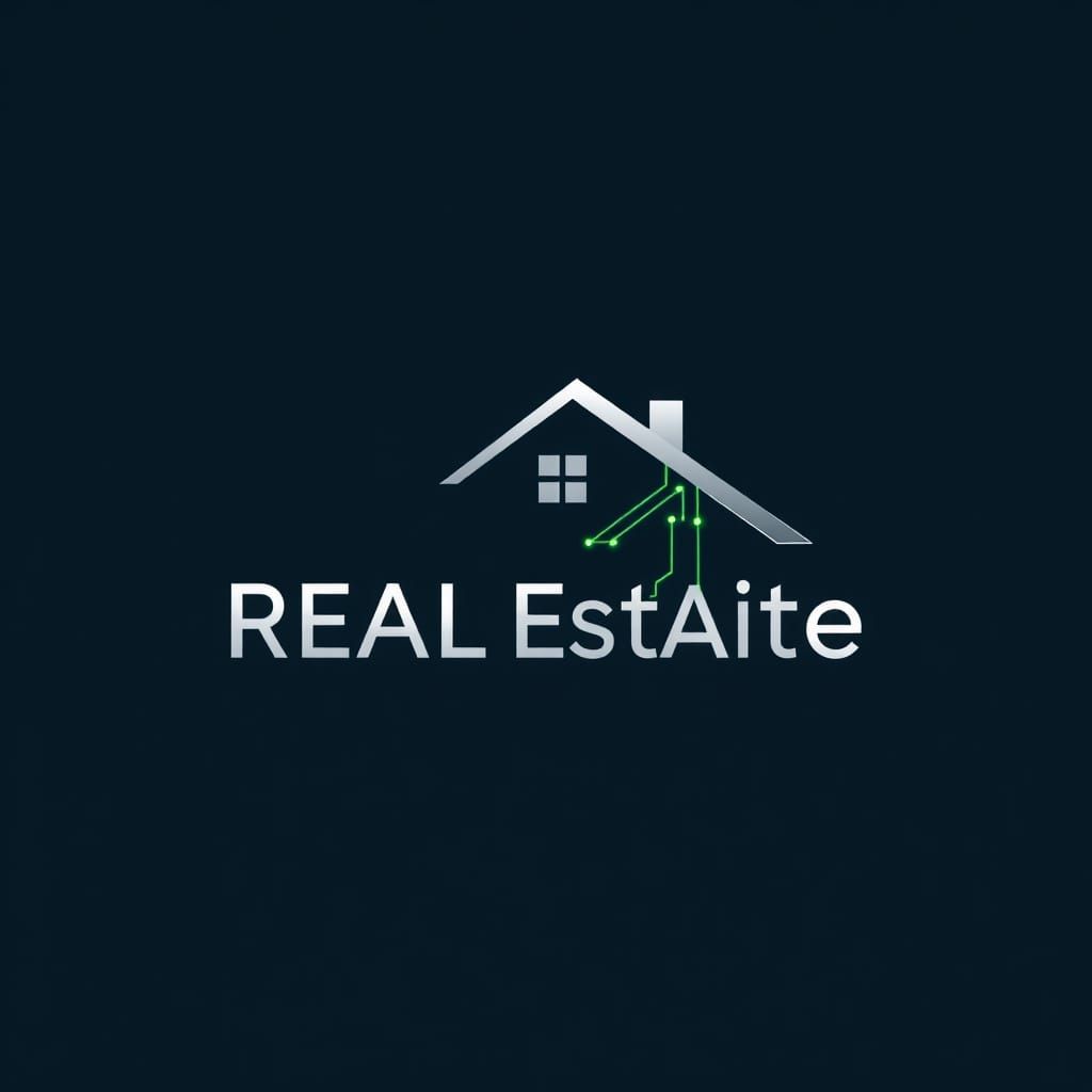 Real EstAIte AI Logo: Modern Metallic Design