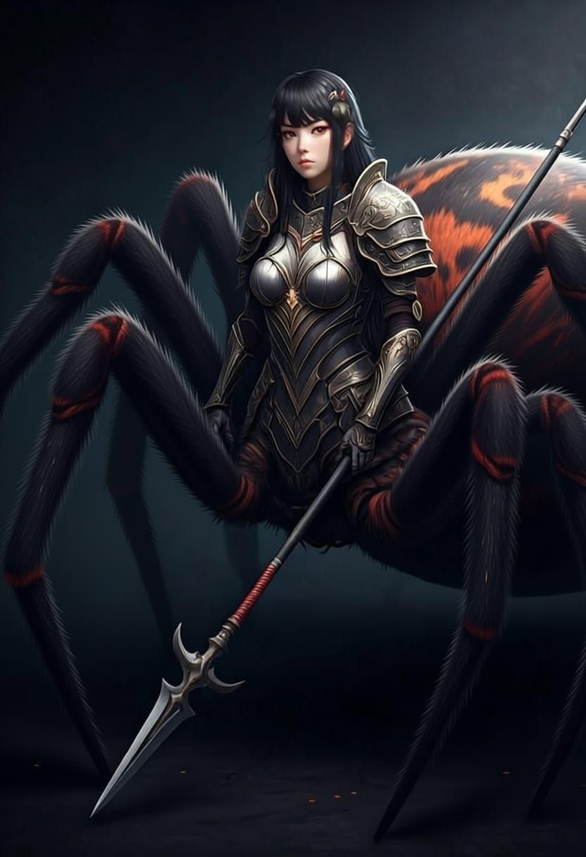 Fantasy Drider Warrior in Detailed 3D Anime Art