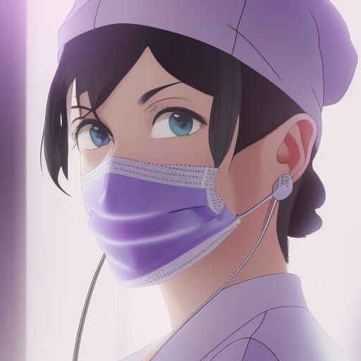 Anime-Style Nurse Portrait in Studio Ghibli Style