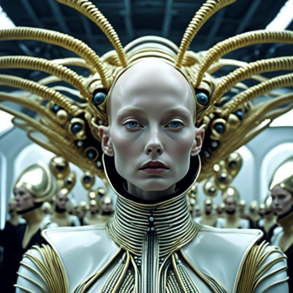 Alien Fashion Show: Biopunk Extraterrestrial Model