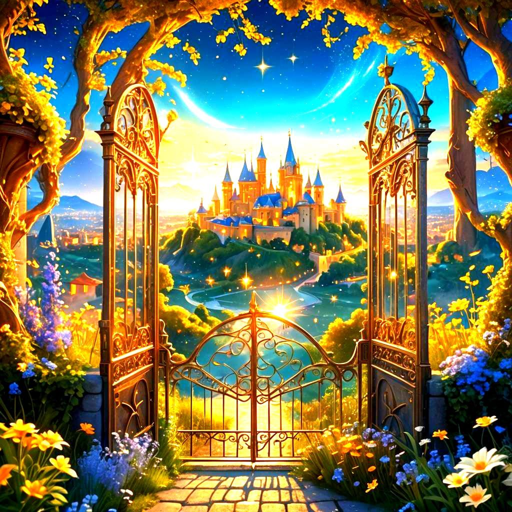 Golden City Under Blue Sky, Starry Garden