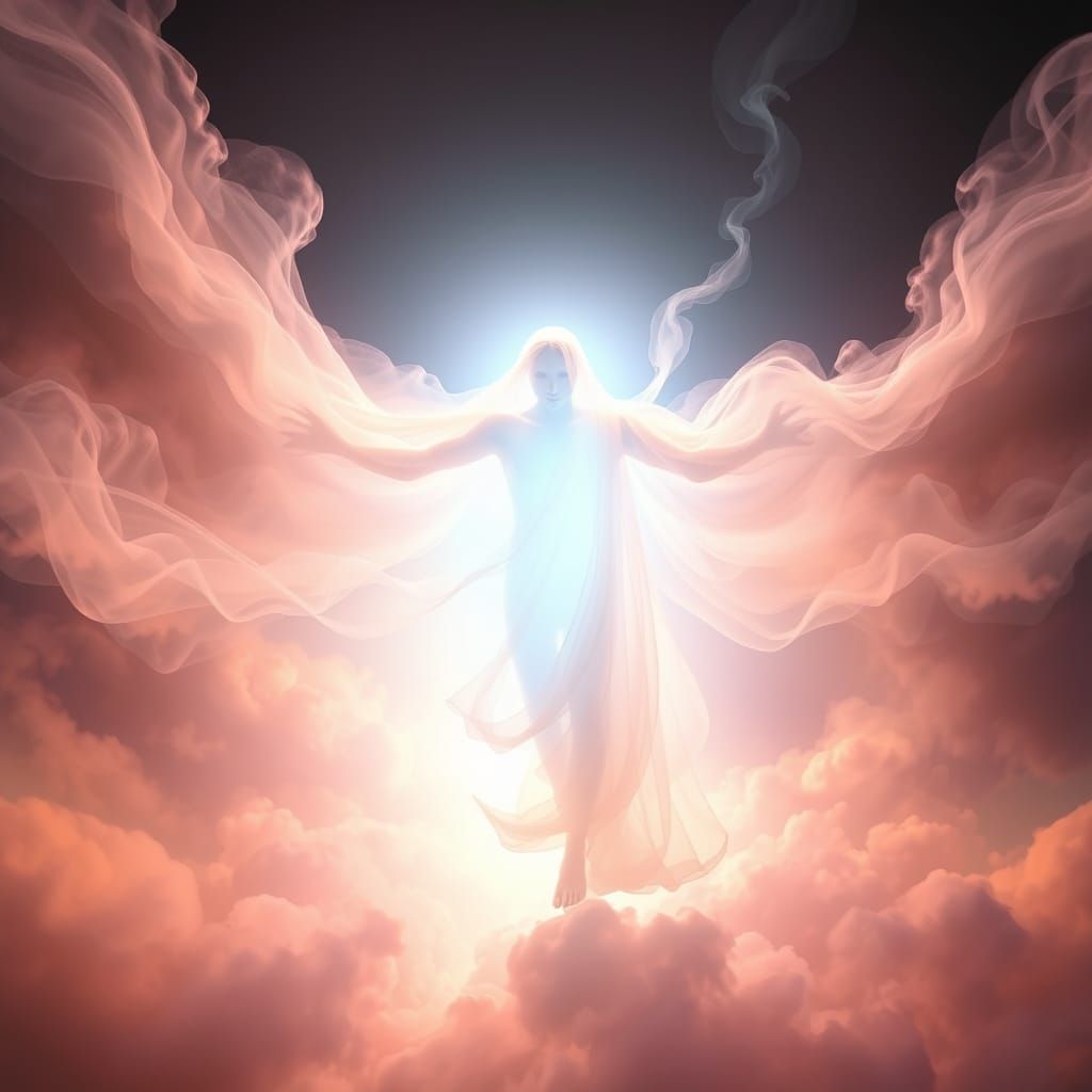 Cosmic Being Emerges into Pure Light Surreal Art