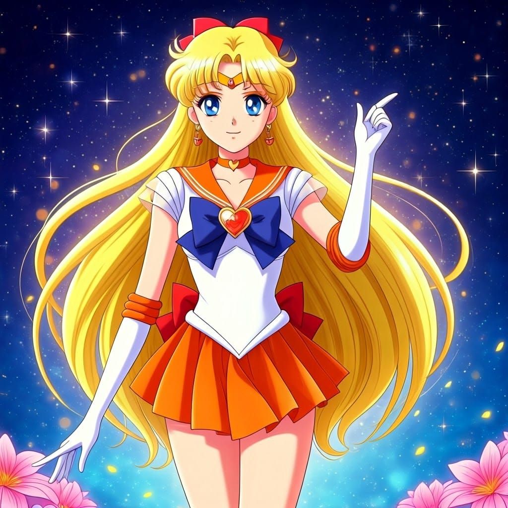 Magical Girl Sailor Venus in Retro Aesthetic