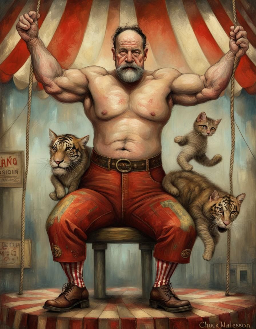 A circus strongman