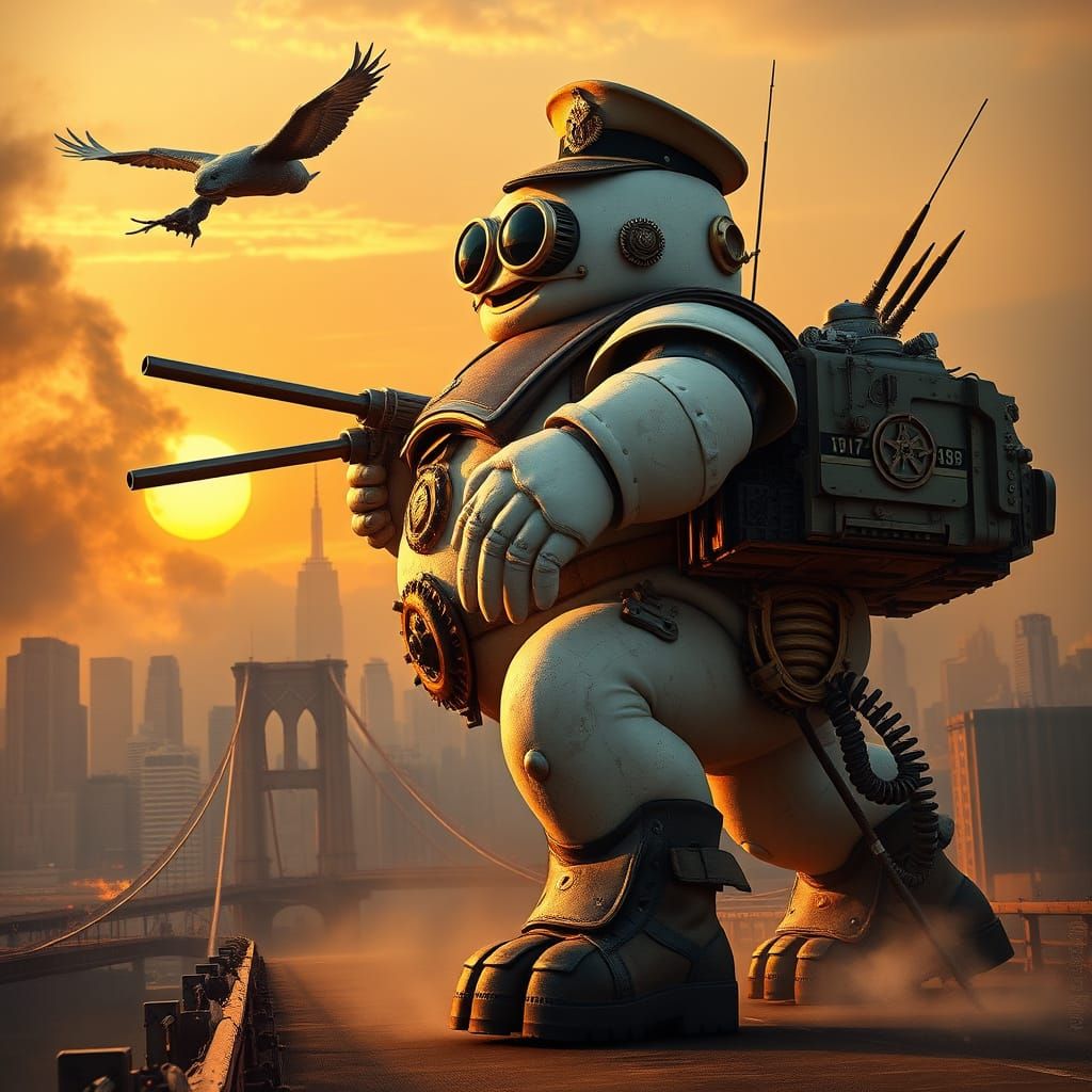 Ancient Steampunk Marshmallow Giant Conquers New York City