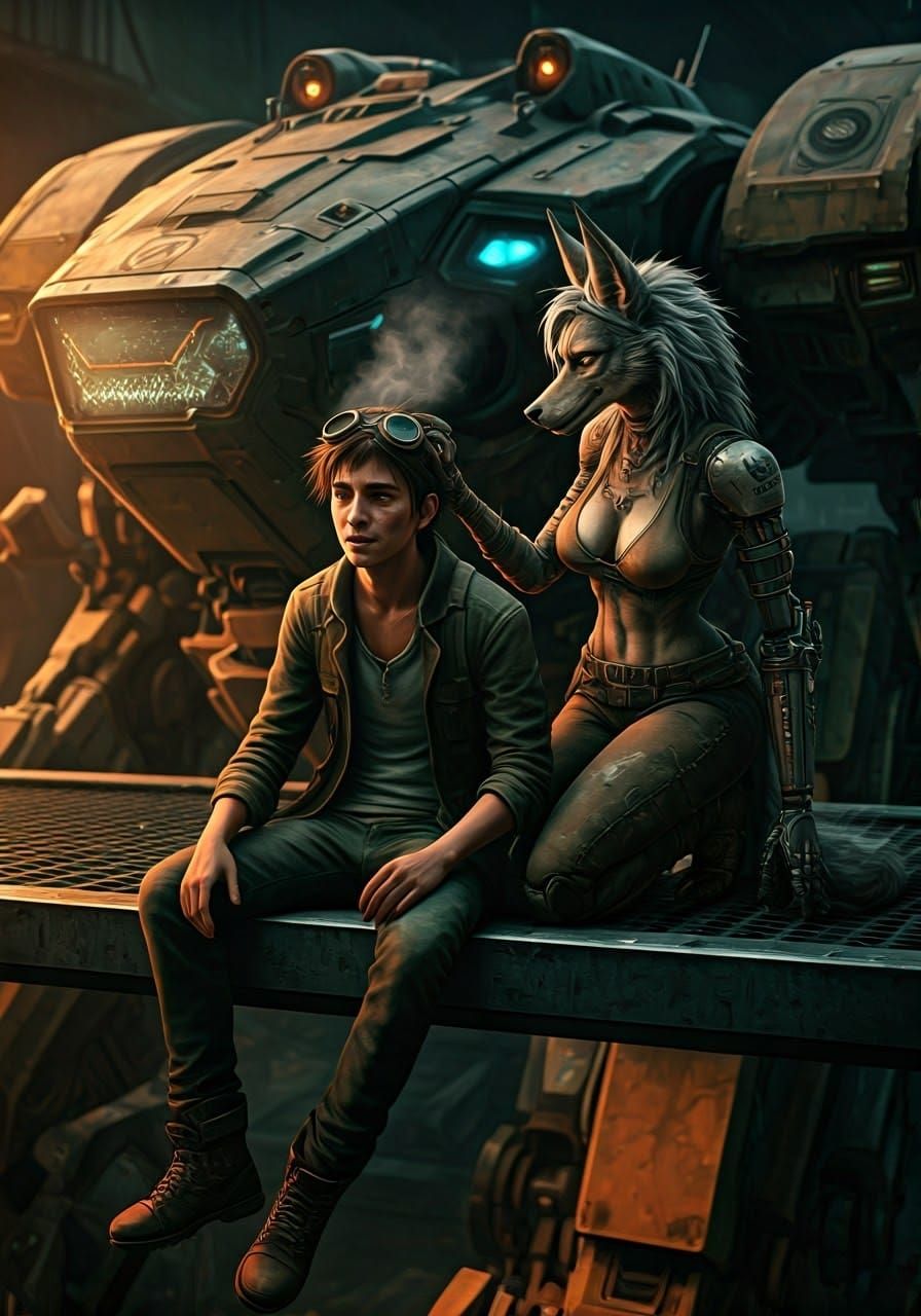 Mecha Hangar: Jackal's Pirate Hat in Anime Style