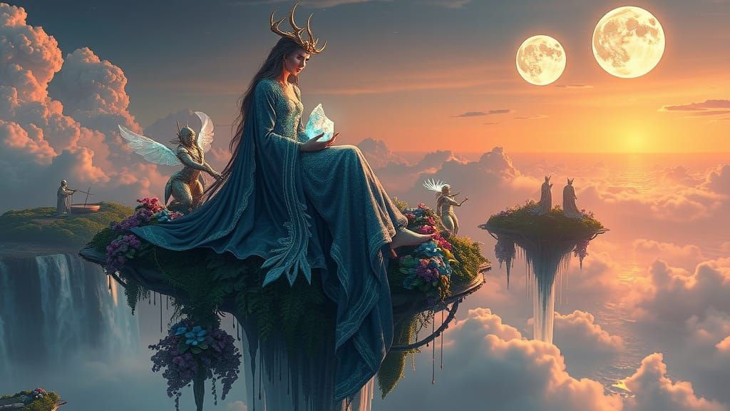 King Gemma of Fae Islands on Living Throne