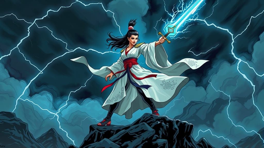 Cyberpunk Warrior Defies the Apocalypse