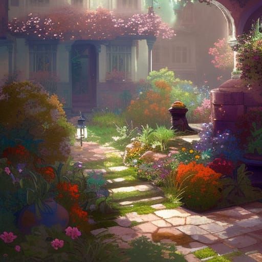 Hyperdetailed Garden Concept Art in 8K Resolution