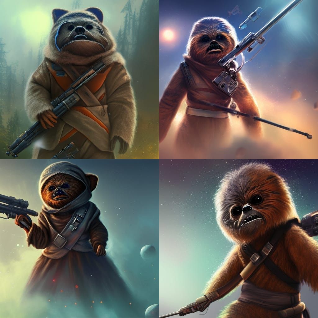 Female Ewok in Space with Hunting Bow