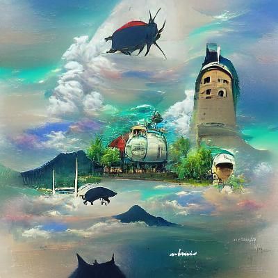 Ghibli-Inspired Fantasy Landscape