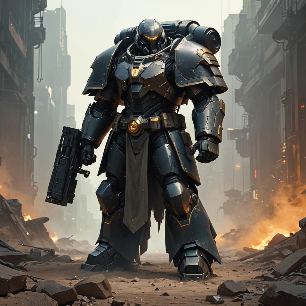 Cyborg Blood Raven Scout in Cyberpunk Sci-Fi Style