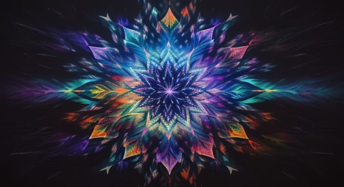 Vibrant Kaleidoscope Oil Painting with Swirling Colors