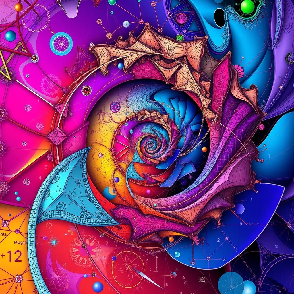 Fibonacci Harmony in Vibrant Abstraction