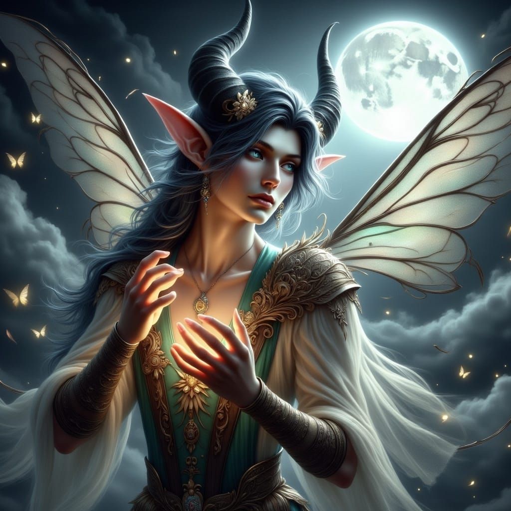 Portrait of a Wingless Tiefling Woman