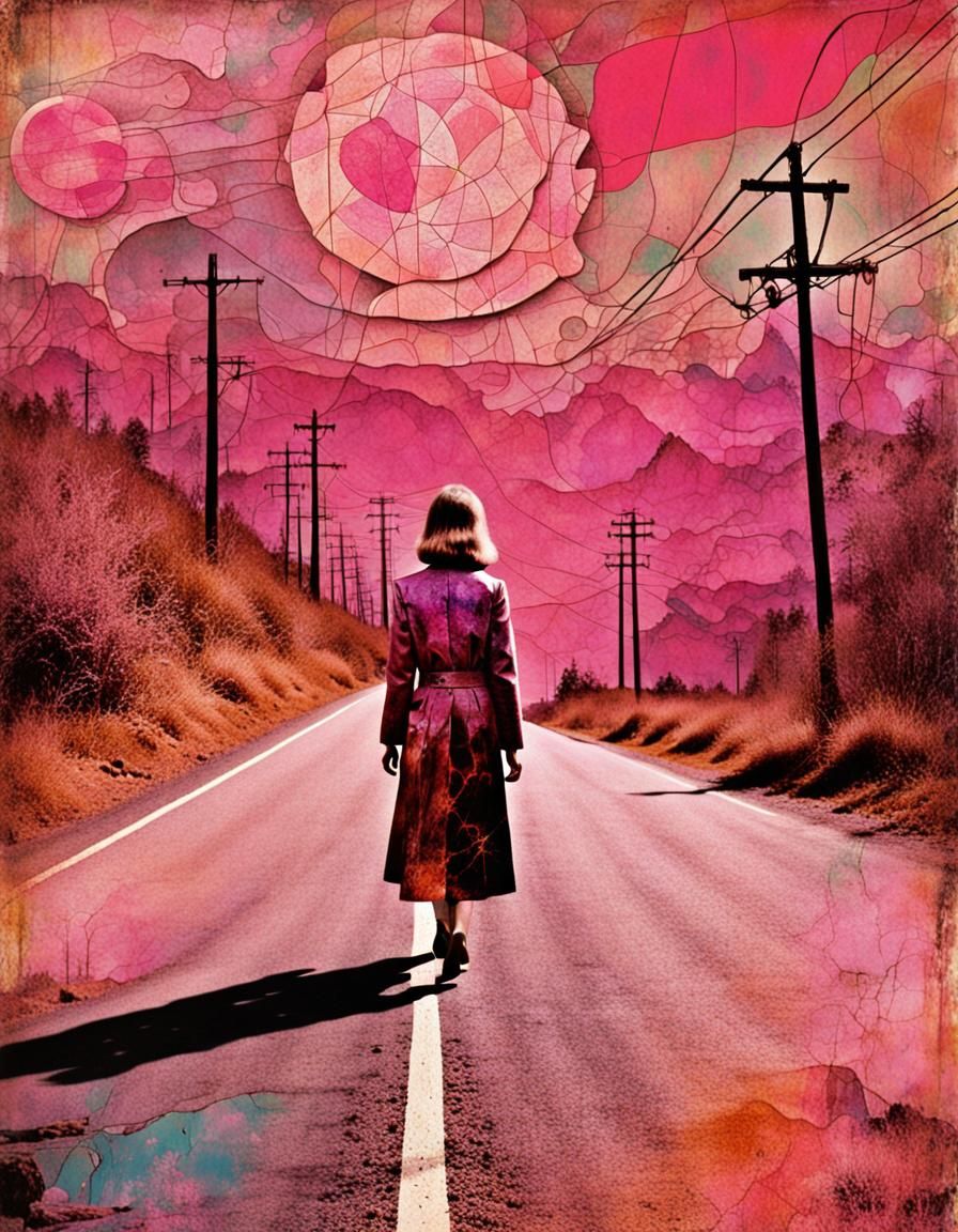 Surreal 1970s Album Cover with Nuclear Fallout Theme