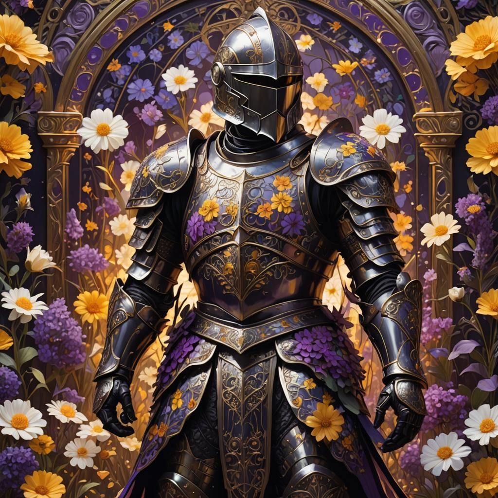 Flower Knight in Armor with Art Nouveau Details