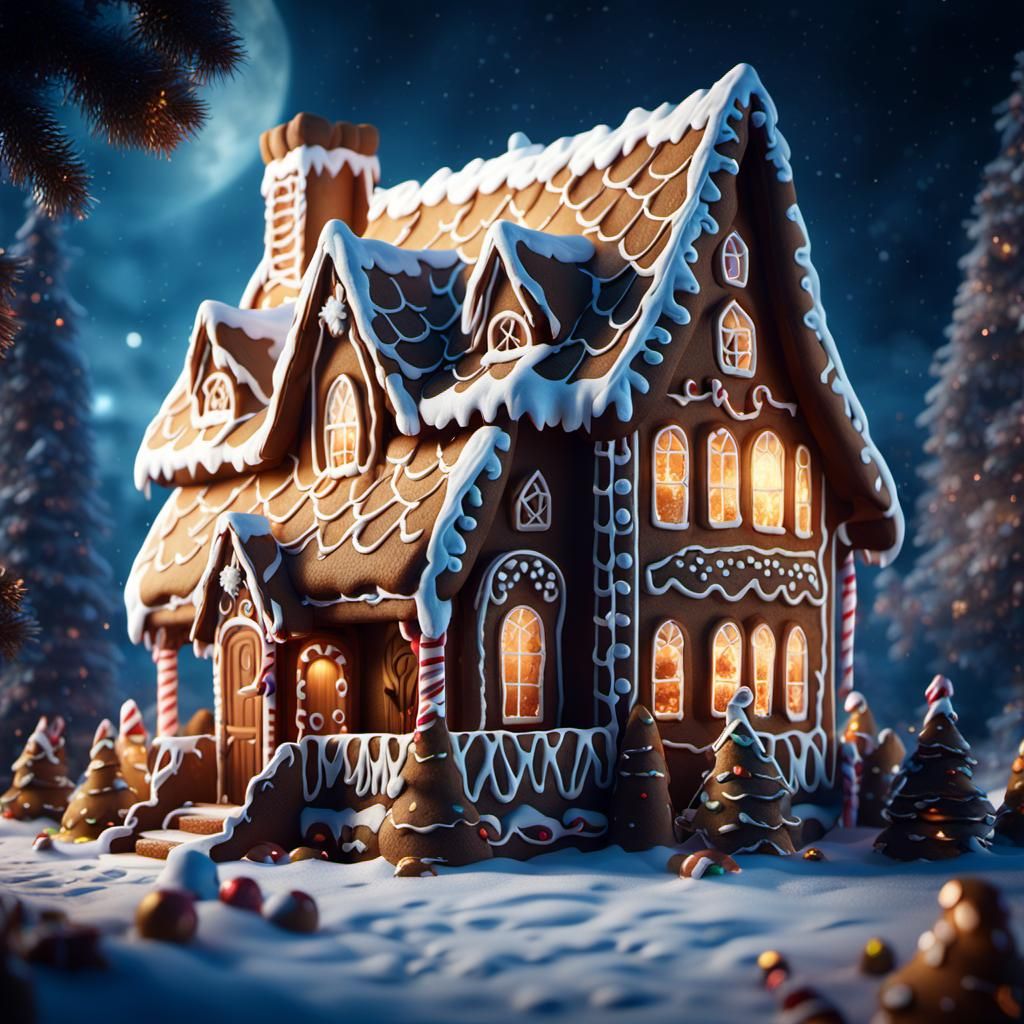 Fantastical Gingerbread House Concept Art