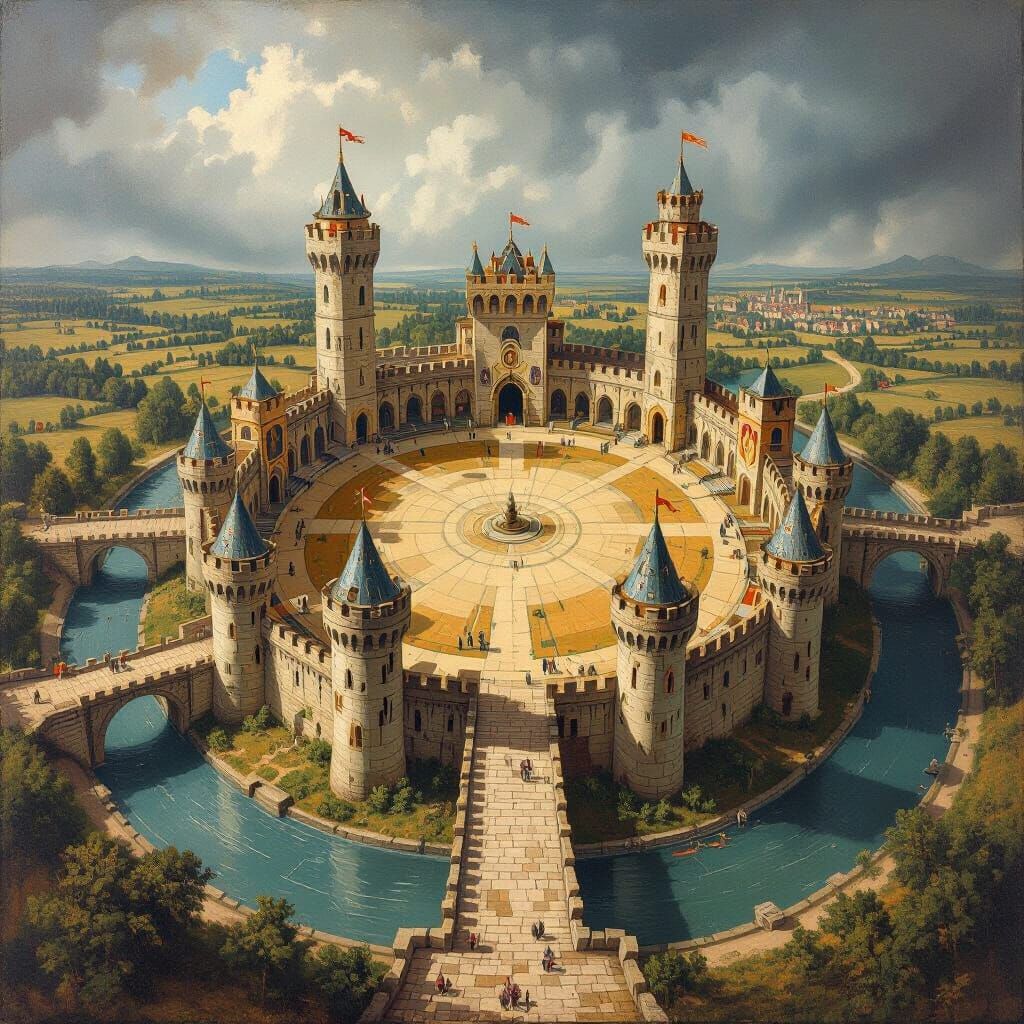 Legendary Arena as 18th-Century Cartographic Painting