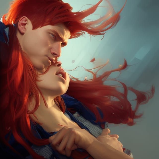 Popular Red-Haired Guy Portrait in Detailed Art Style