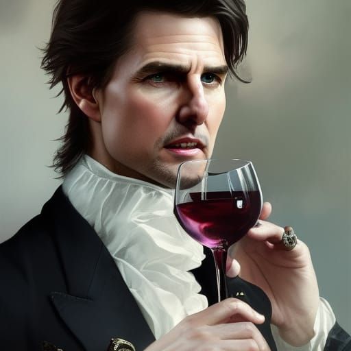 Vampire Lestat Portrait in Art Nouveau Style