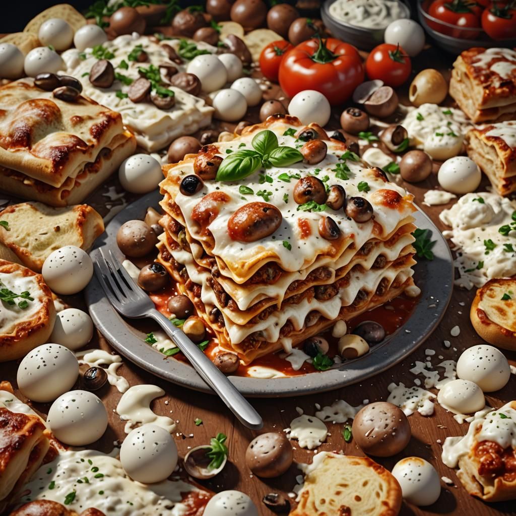 Overstuffed Lasagna with Sausage and Mushrooms