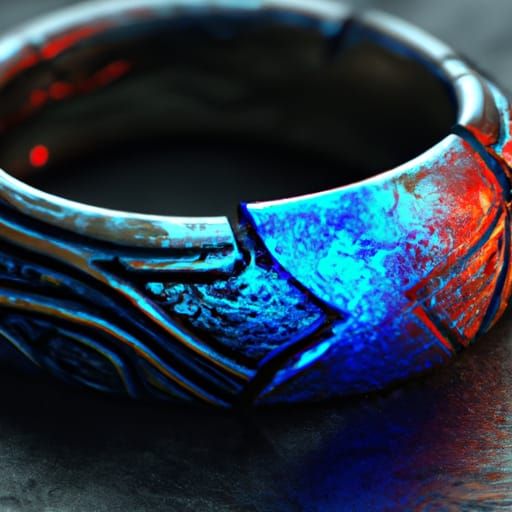 Silver Ring of Power on a Warrior: Hyperdetailed Digital Art