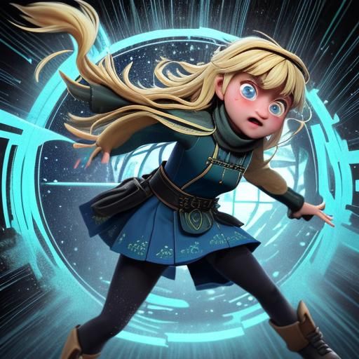 Abstract Woman Portrait in Modern Surrealist Style