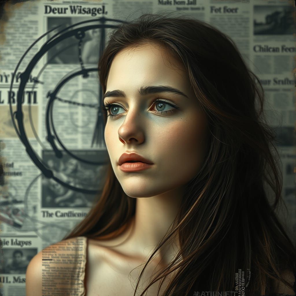 Dreamlike Study of a Young Woman Lost in Thought