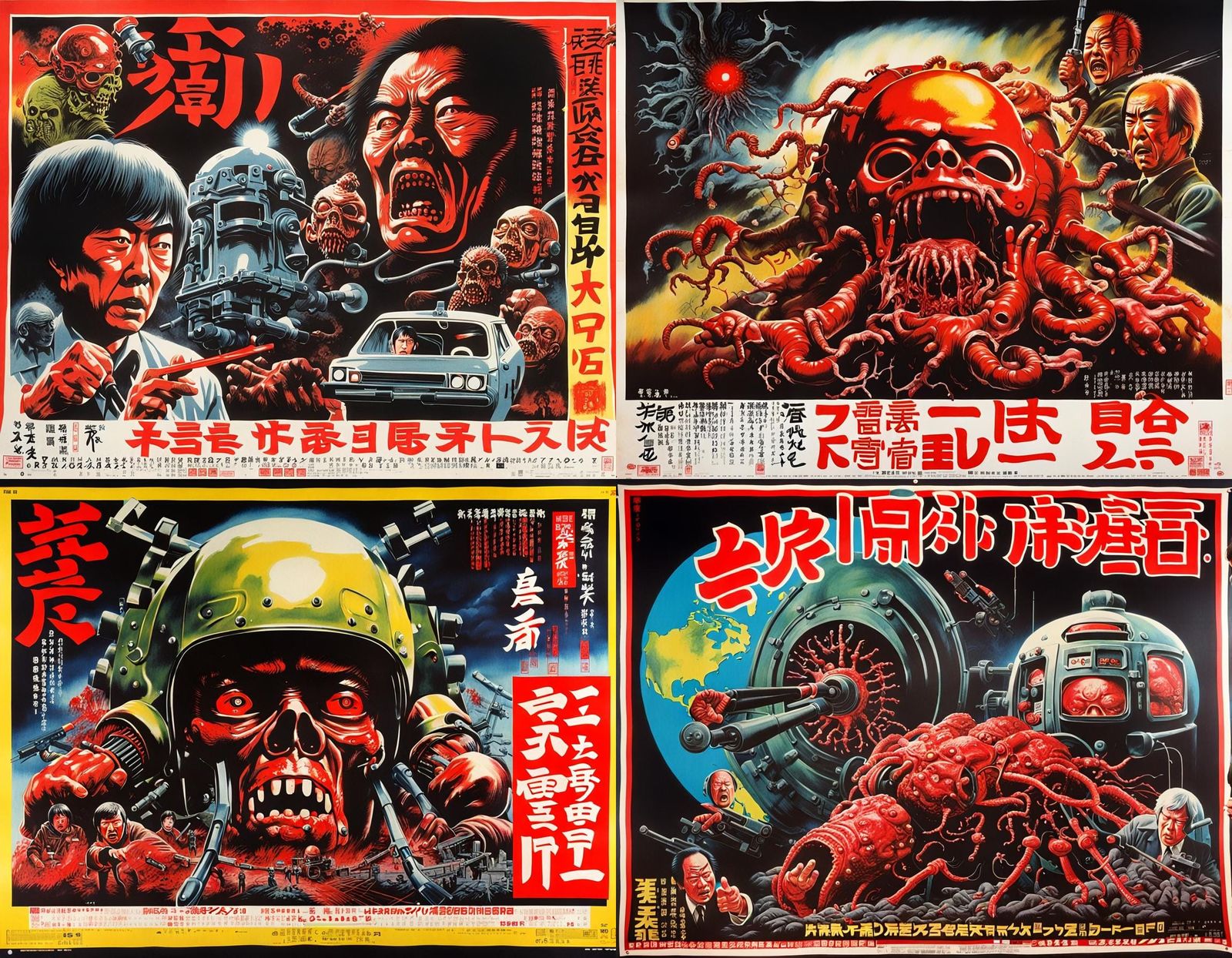 1970s Japanese Horror Movie Poster in 8K HD