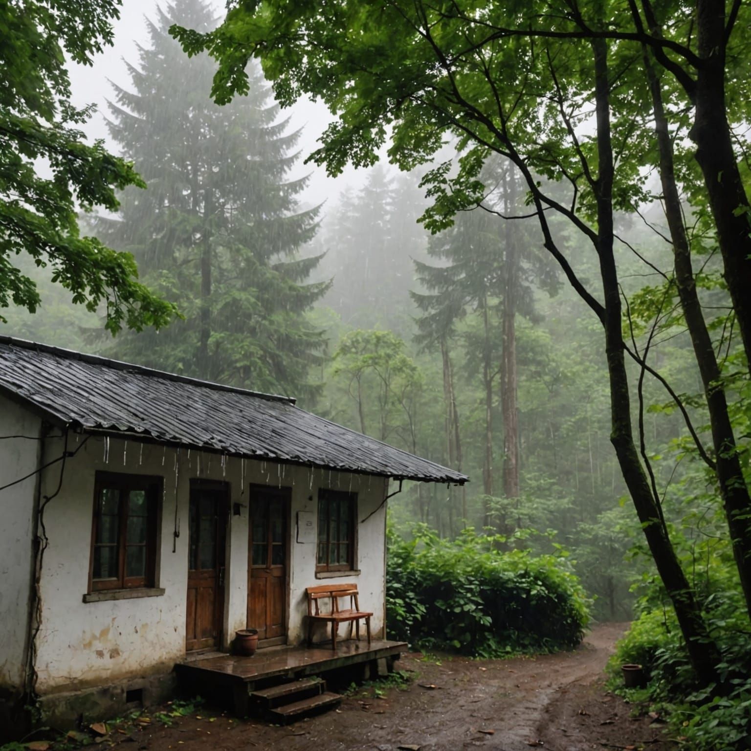 Rainy Day Memory: Detailed Matte Painting