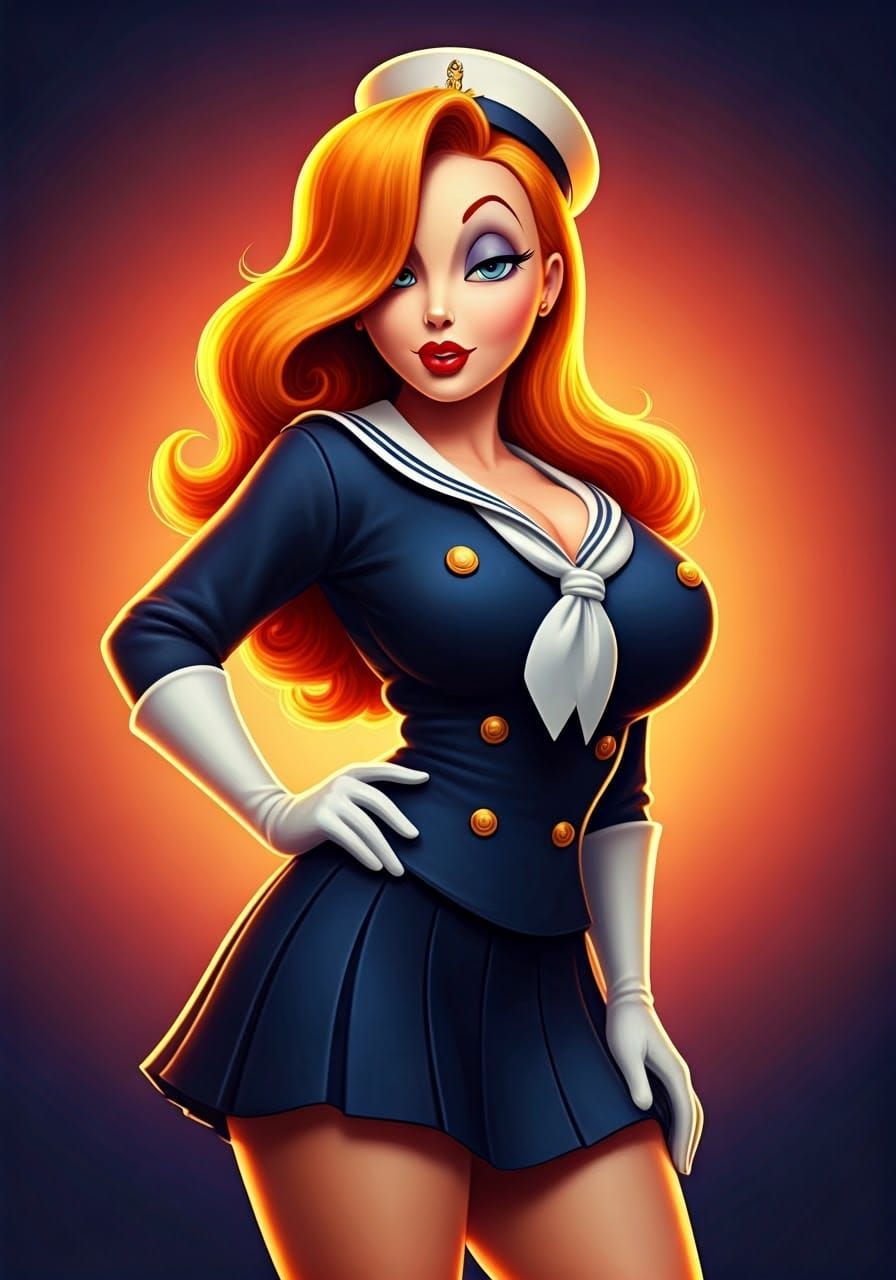 Sultry Sailor Girl in Hyperrealistic Style