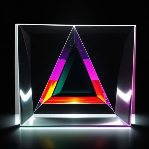 Triangular Prism Splits Light into Rainbow: Macro Shot