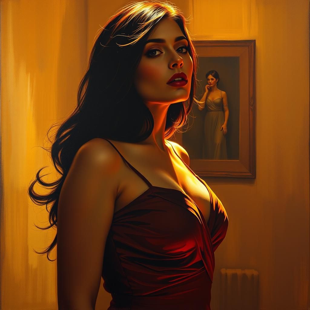 Sultry Woman in Expressionist, Cinematic Portrait