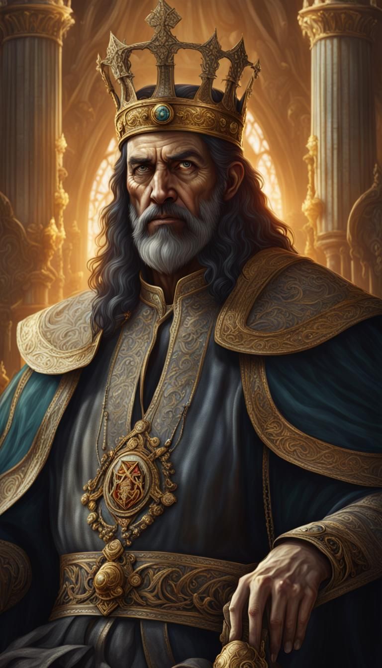 Bulgarian King Simeon Portrait in Detailed Oil Painting