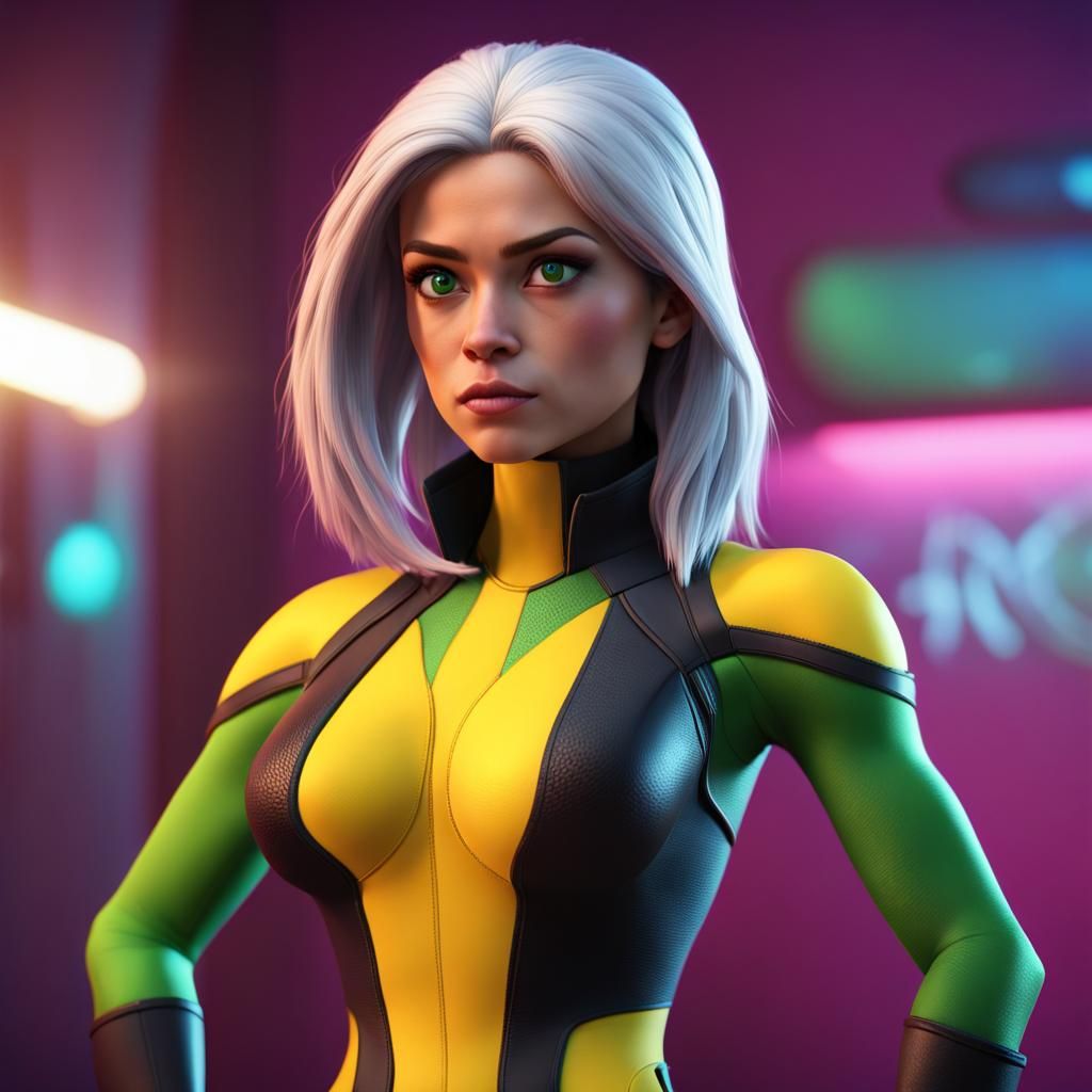 Rogue X-Men: Pixar-Style 3D Digital Art