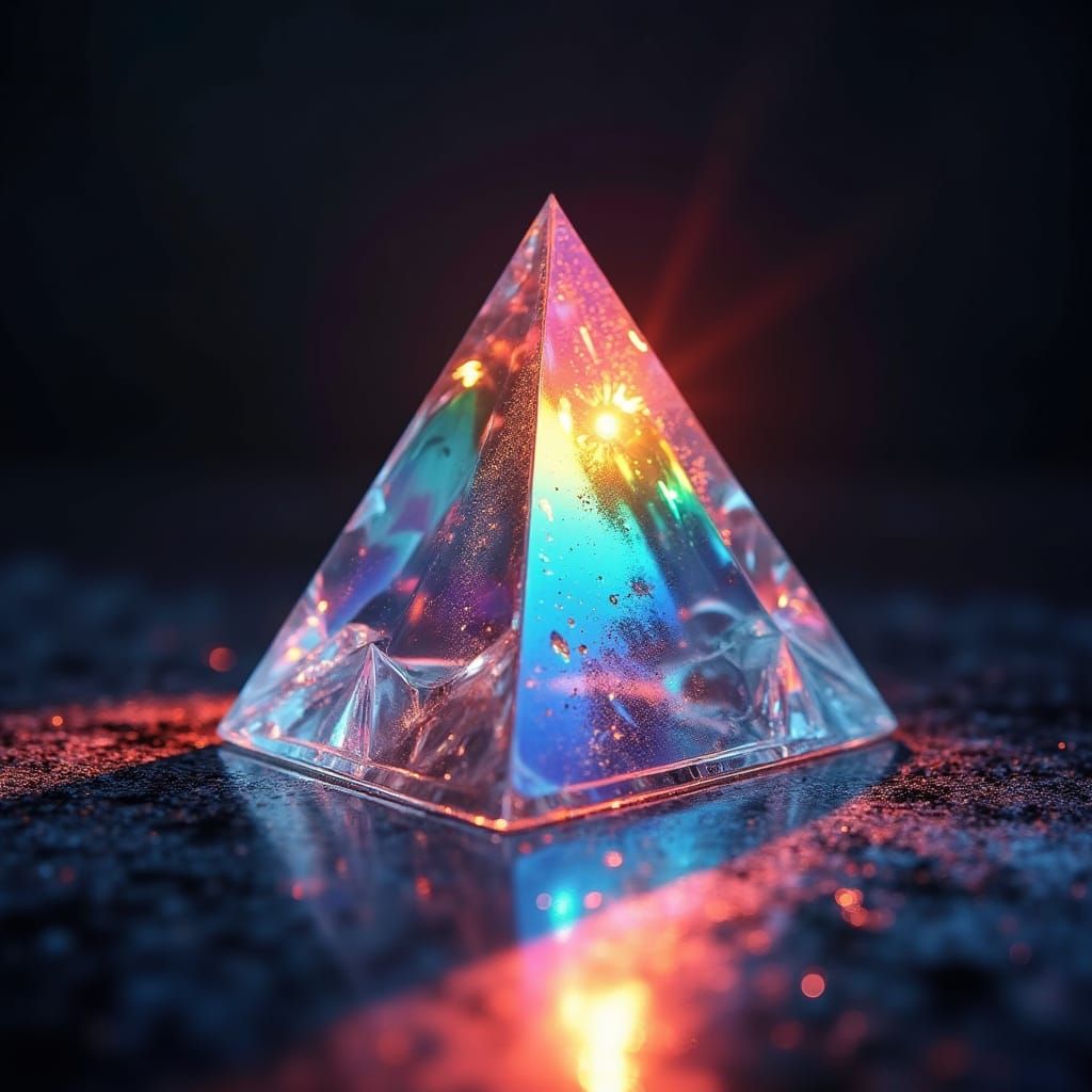 Rainbow Light Fractured Through Crystal Prism