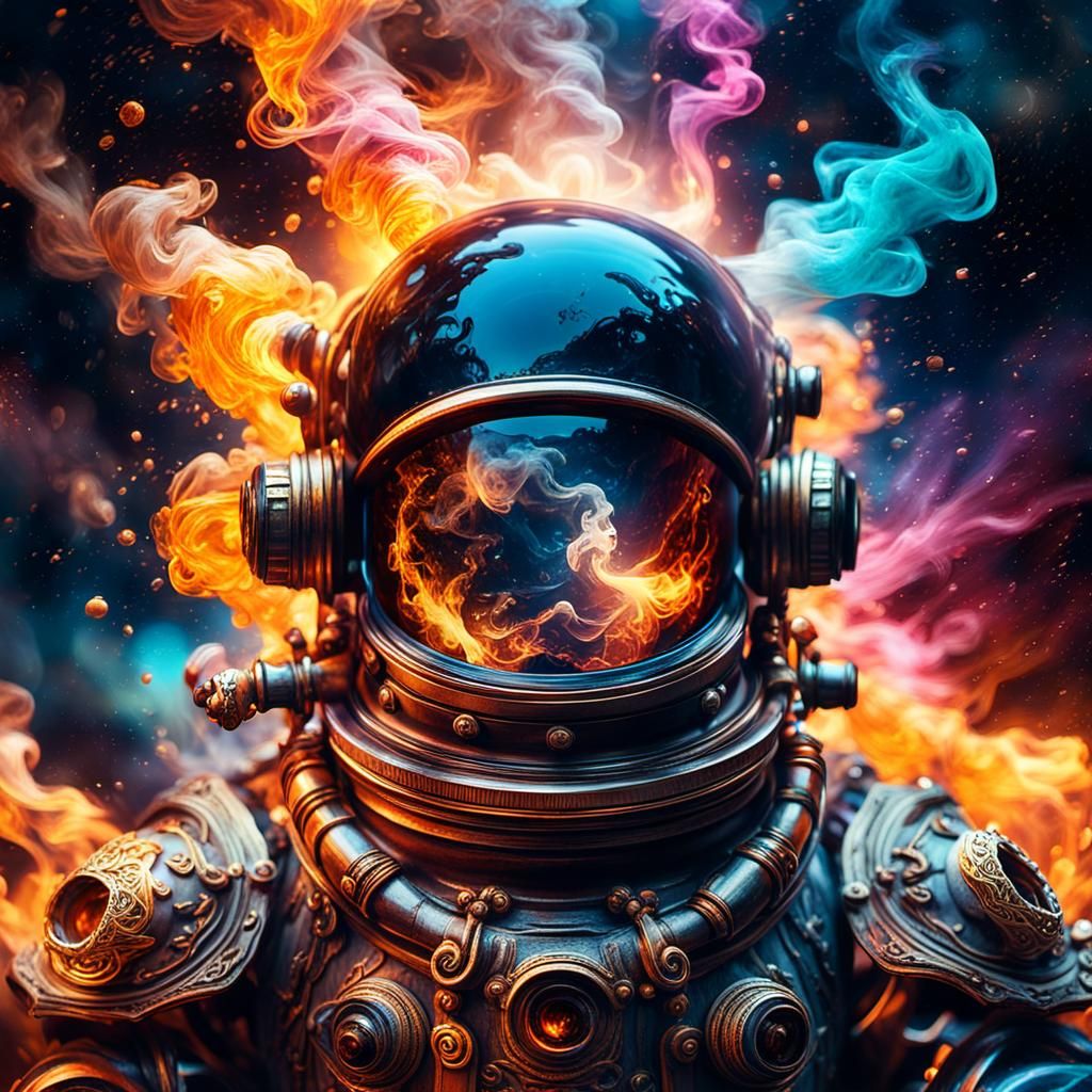 Smoke Swirling in Glass Bottle: Digital Matte Painting