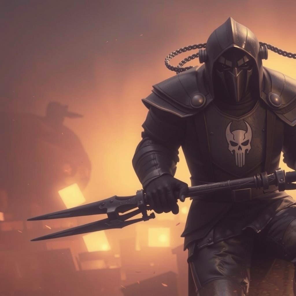 Dark Knight with Pitchfork: Dark Fantasy Concept Art