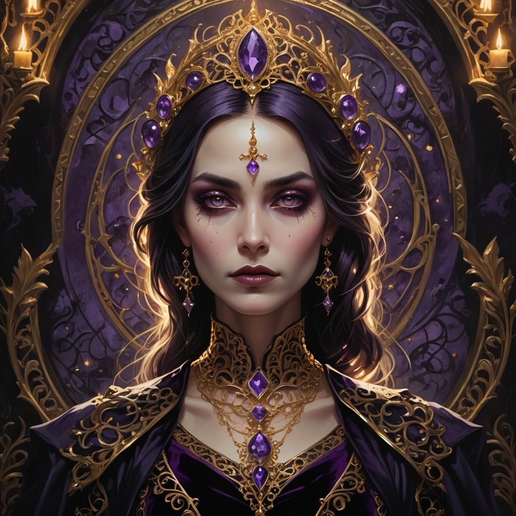 Gothic Logo Design Featuring a Mysterious Woman