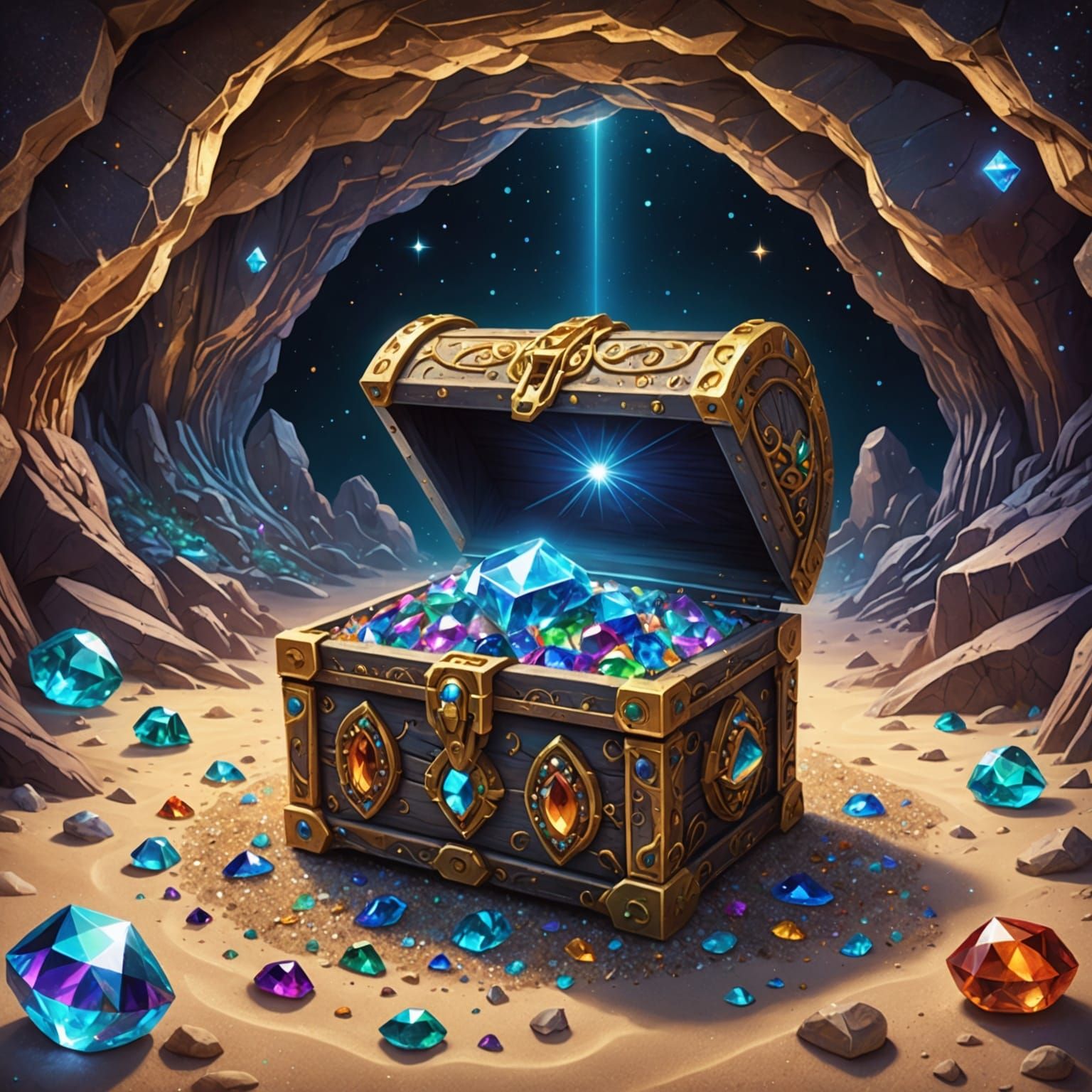 Gems in a Sparkling Treasure Chest