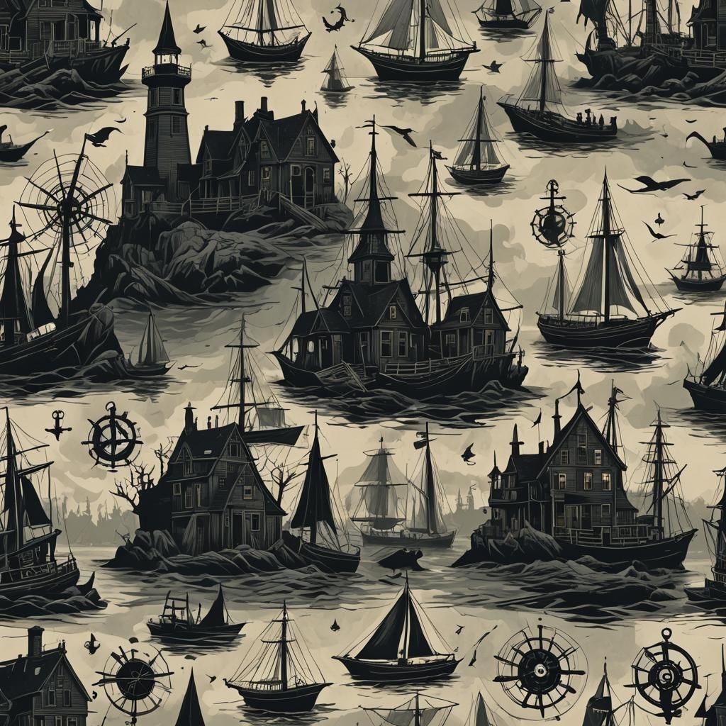 Sinister Gothic New England Nautical Scene