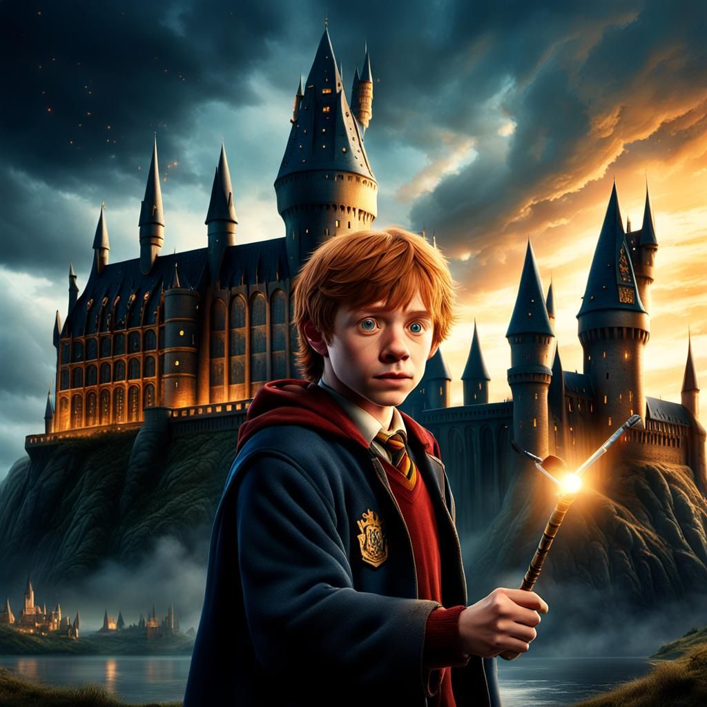 Ron Weasley Portrait at Hogwarts: Fantasy Realism