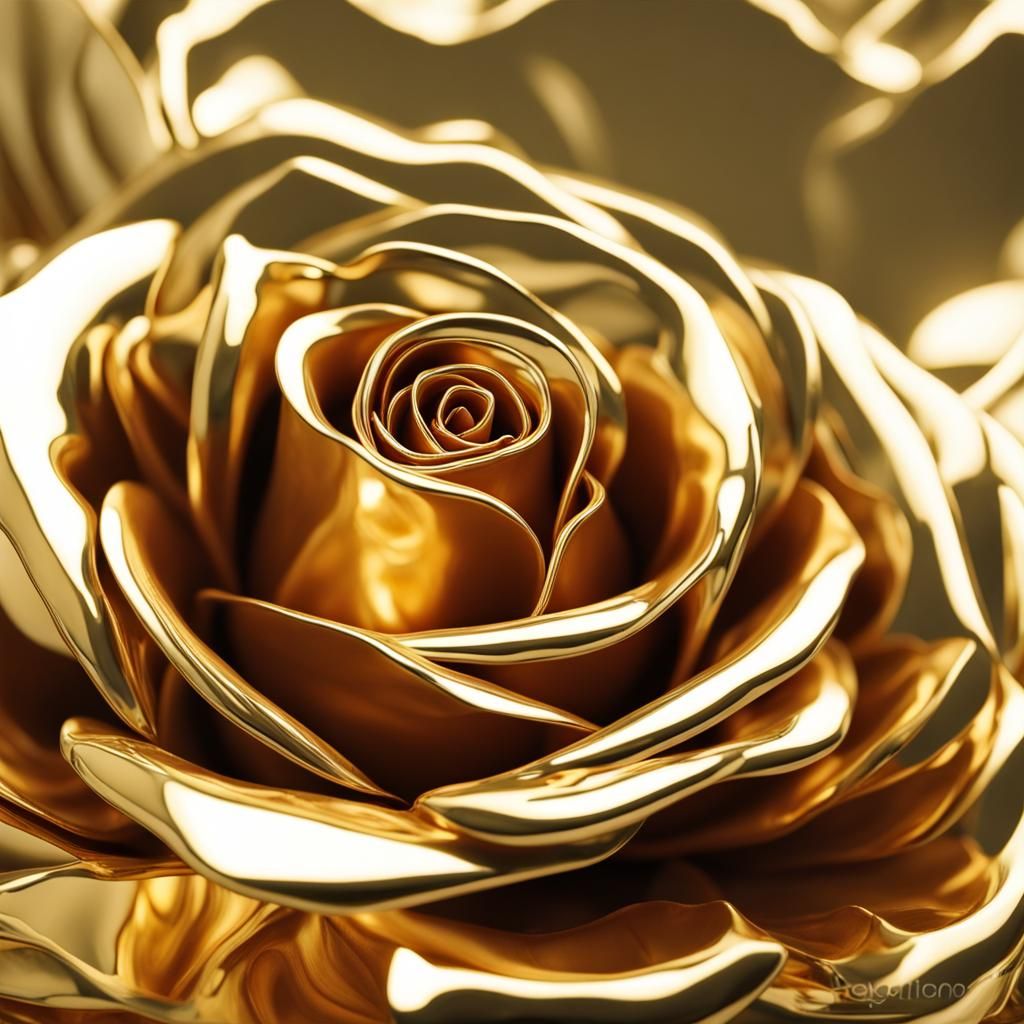 Gleaming Golden Rose with High-Gloss Finish