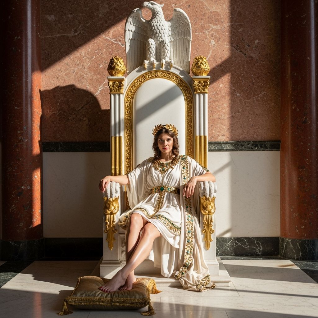 Empress Messalina on a Luxurious Throne