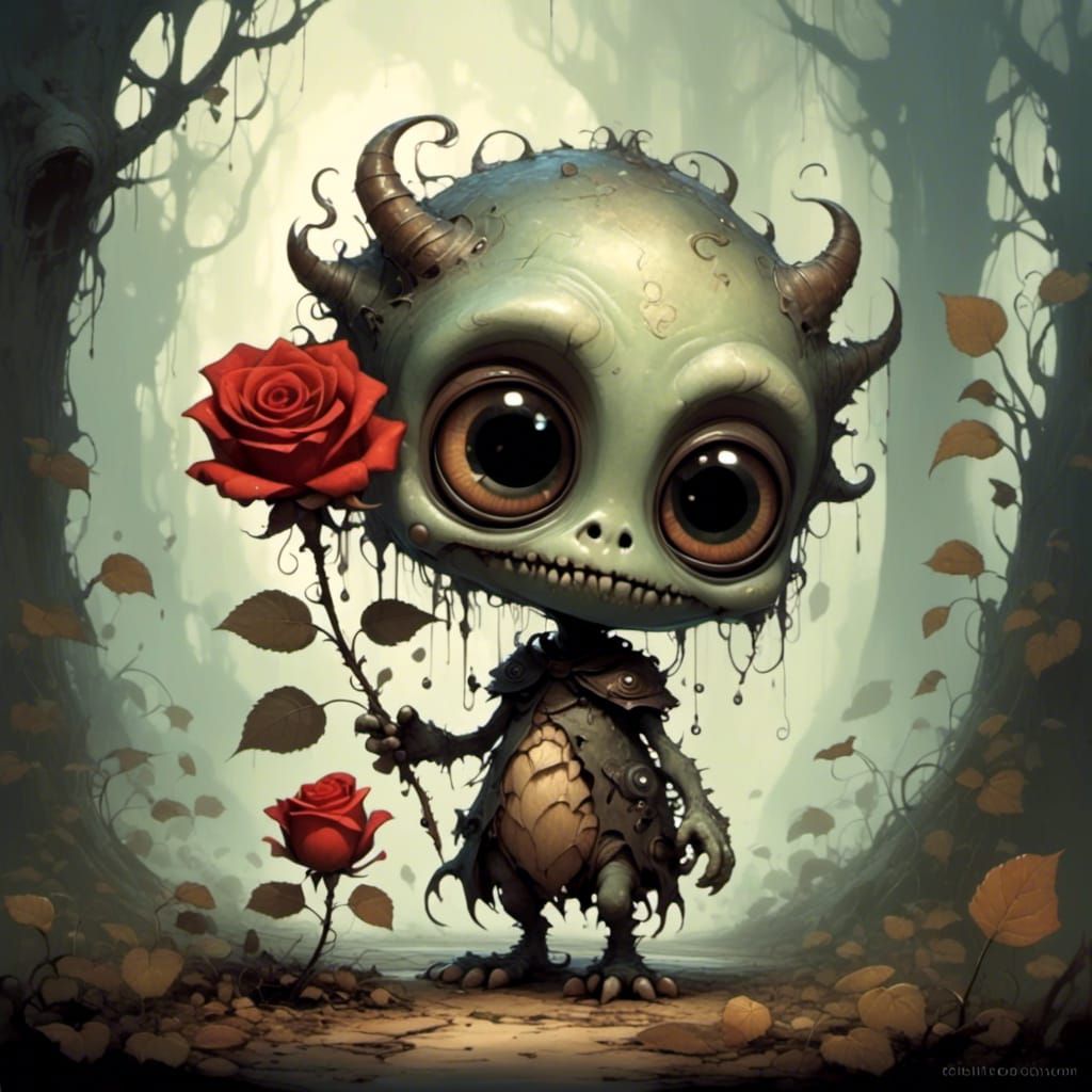 Chibi Monster Gifts Rose to Fairy